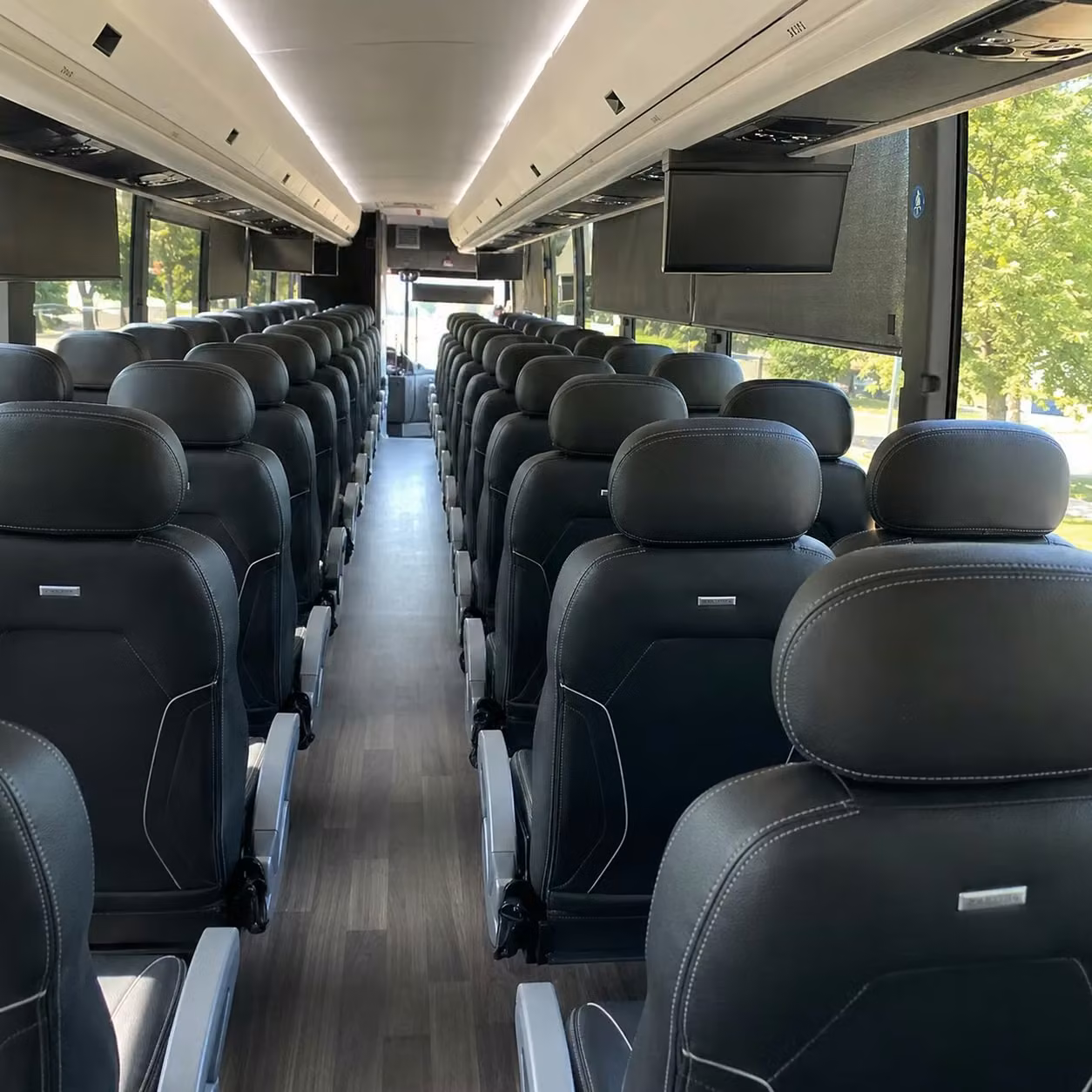 56 passenger charter bus inside